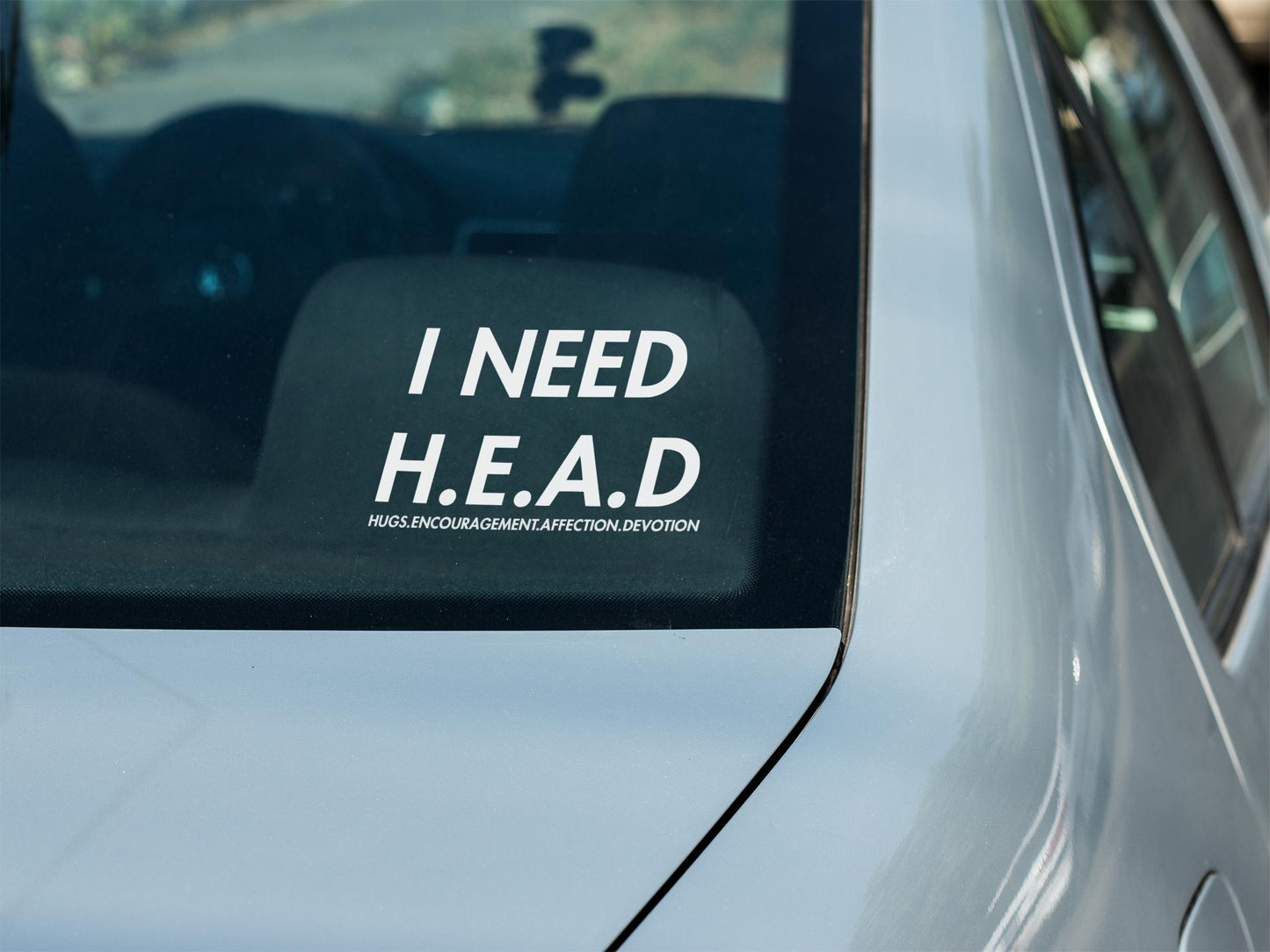 HEAD (Hugs, Encouragement, Affection, Devotion) Positive Vibes Car Decal - 1-2 Pack Peel-Off Stick-On Long-Lasting Sticker for All Car Exterior Lights, Automotive Exterior Accessory