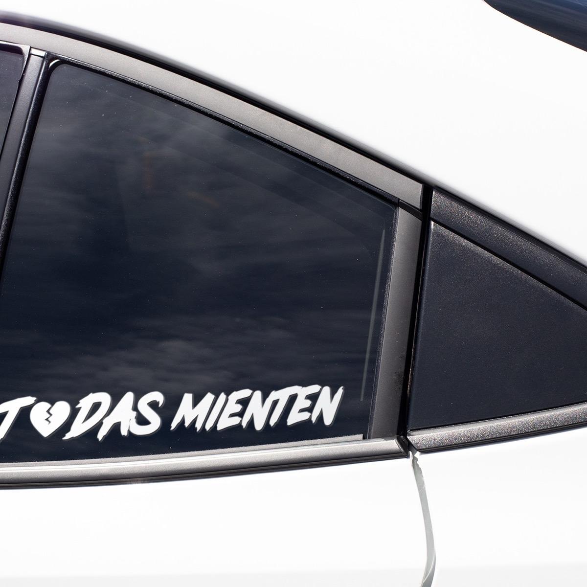 2-Pack Permanent Vinyl "Todas Mienten" Decals, Exterior Car Stickers, Automotive Exterior Accessory for Car Decoration