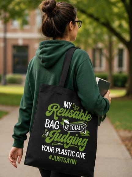 My Reusable Bag Is Totally Judging Your Plastic One Tote Bag