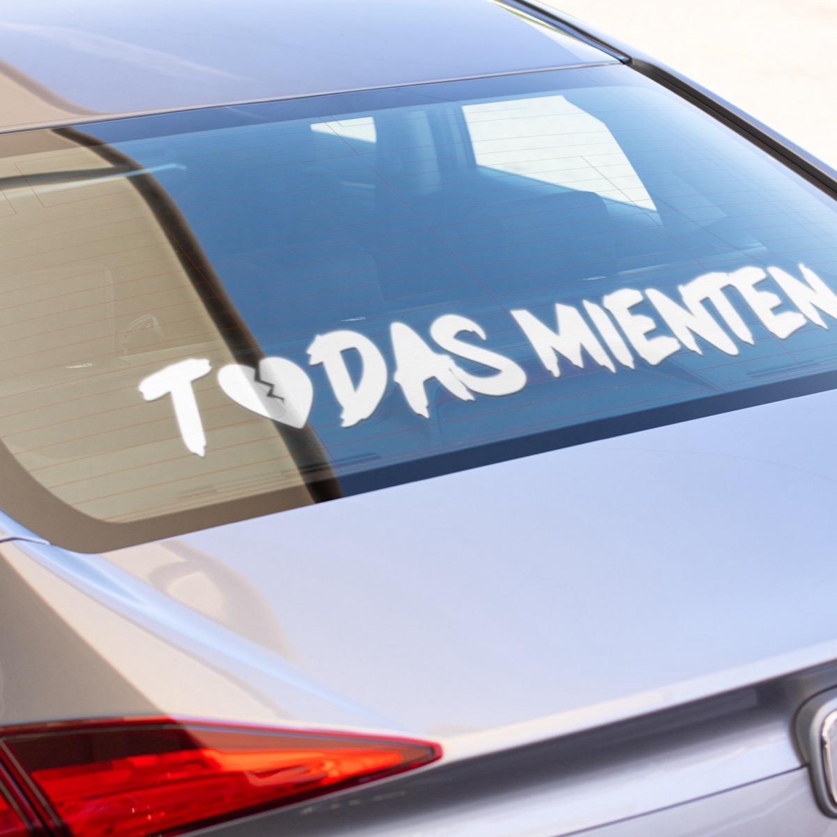 2-Pack Permanent Vinyl "Todas Mienten" Decals, Exterior Car Stickers, Automotive Exterior Accessory for Car Decoration