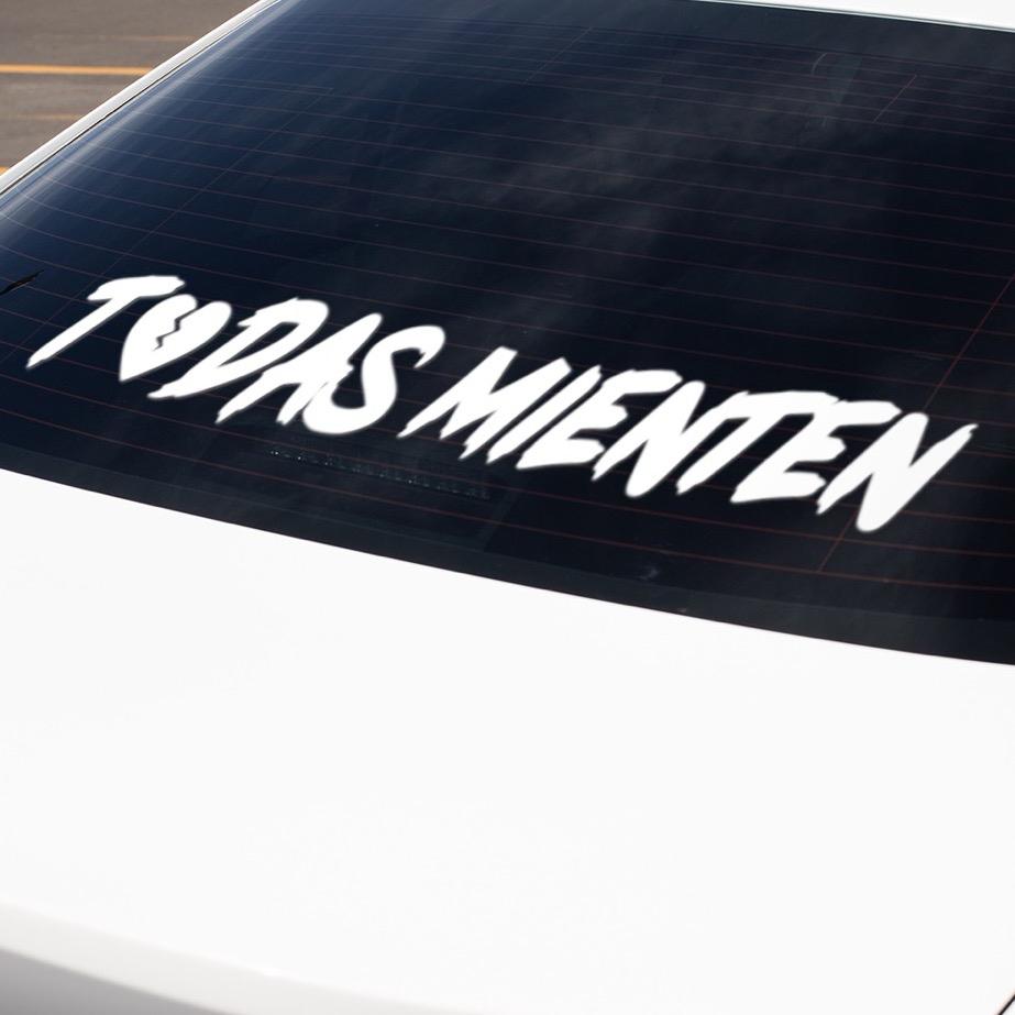 2-Pack Permanent Vinyl "Todas Mienten" Decals, Exterior Car Stickers, Automotive Exterior Accessory for Car Decoration