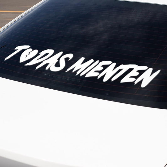 2-Pack Permanent Vinyl "Todas Mienten" Decals, Exterior Car Stickers, Automotive Exterior Accessory for Car Decoration